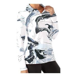 🆕 NWT FKEEP blue & white patterned long sleeve golf polo – size S